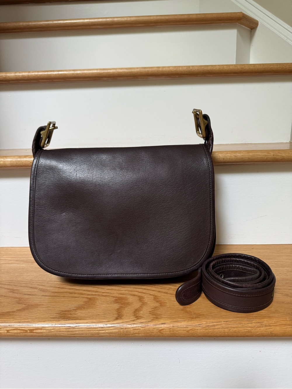Vintage Coach Patricia's Legacy 9951 Mahogany Brown Leather Brass - Project
